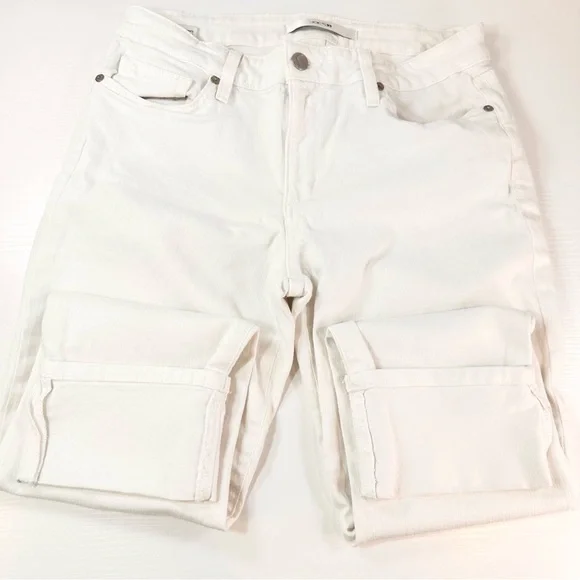 Joe's Jeans White Cuffed 24” Cropped Capri Denim Pants - Picture 9 of 14